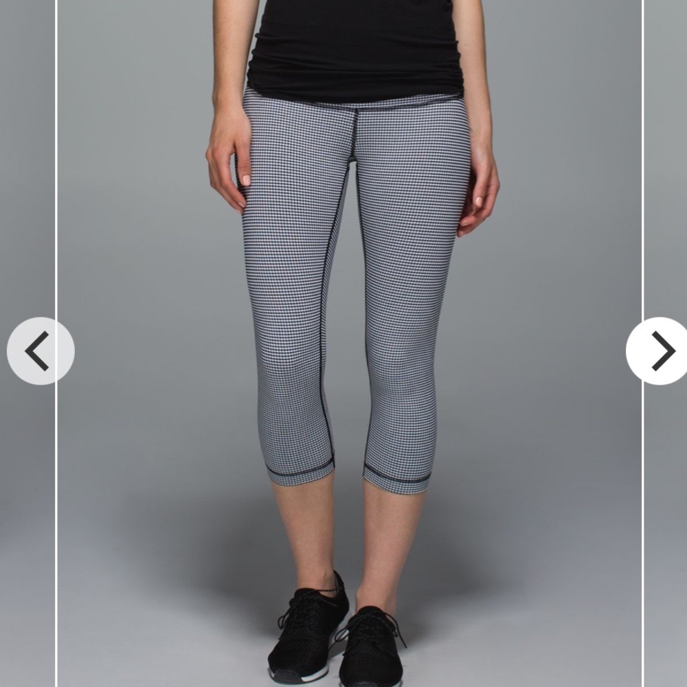 Lululemon Wunder Under luon crop II gingham low rise 7.5” leggings